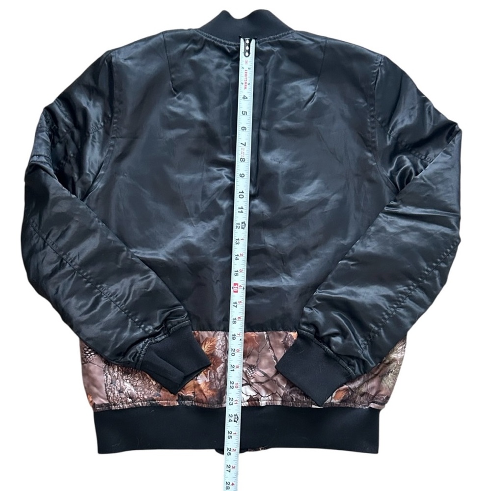 Trukfit Bomber Jacket Mens‎ Small Black Camo Orange Quilted Lined - Picture 8 of 15